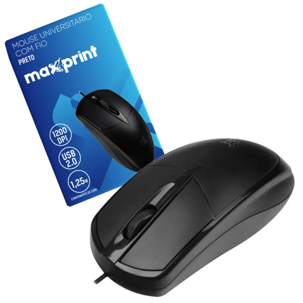 MOUSE MAXPRINT USB 1200dpi PRETO